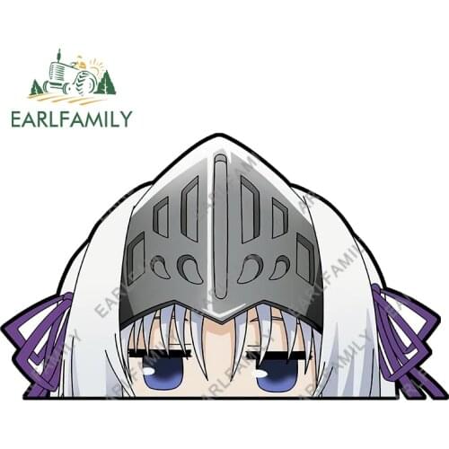 EARLFAMILY 13cm x 7.7cm Cartoon Girls Eucliwood Hellscythe Peeker Sticker JDM Waterproof Window Trunk Laptop Decal Car Stickers