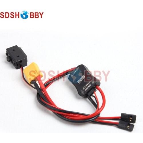 Large Current Electronic Switch with 15A Dual Output, XT60 Plug for High Voltage Servos and Receivers