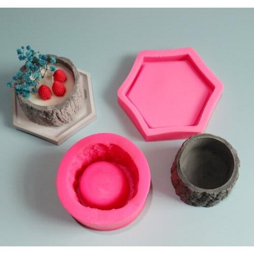 Tree Shape Flowerpot Concrete Silicone Mold For Fleshy Plants DIY Crafts Cement Clay Mold Round Container Plaster Mold