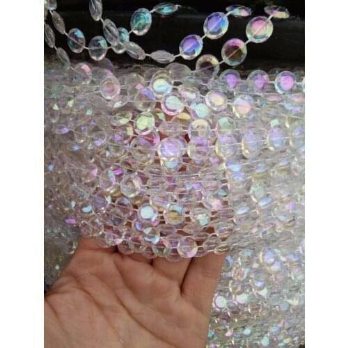 33 Feet ( 10 Meters ) Acrylic Crystal AB Iridescent Bead Garland Diamond Strand Wedding Decoration Christmas Party Decoration