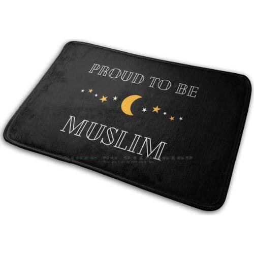 Proud To Be Muslim Islam Mat Rug Carpet Anti-Slip Bedroom Entrance Door Mat Muslim Islam Koran Moon Star Muslim Shell Muslim