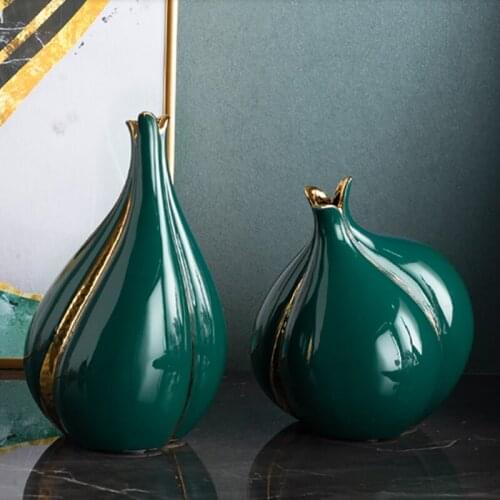 Nordic Art Luxury Ceramic White Garlic Head Vase Decoration Home Office Wine Cabinet Desktop High-end Phnom Penh Vase Decoration