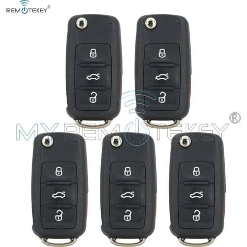 Remtekey 5pcs 5K0837202AE 315Mhz for VW Bettle CC EOS Golf Jetta Passat Tiguan Touareg car key 2014 2015 2016 Flip remote key