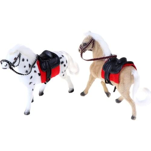 1 Piece Simulation Plastic Horse Dollhouse Mini Children Doll Houses Animal DIY Model Toy Baby Kids Gifts High Quality