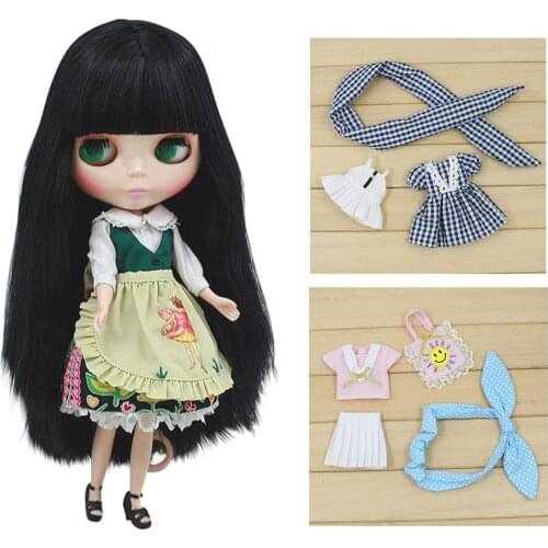 ICY DBS Blyth doll toy outfit flower suit green outfit with bags apron anime clothes girls