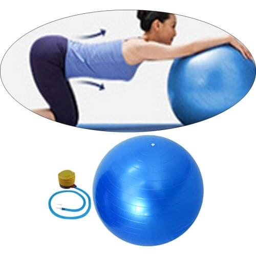 55cm Anti Burst Yoga Ball & Pump Gymnastic Fitness Pilates Swiss Ball Balance Exercise Gym Core Strength Indoor Training Fitball