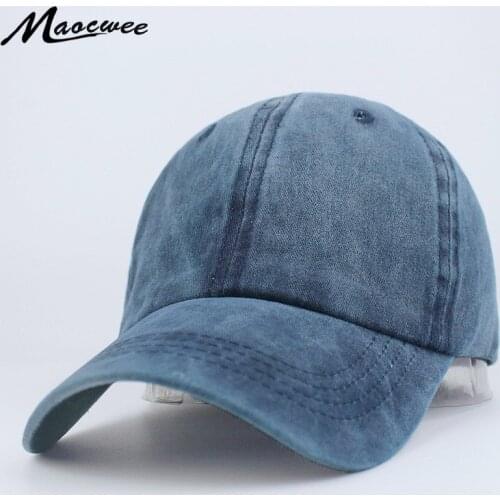 Washed Cotton Baseball Navy Cap Hat Bone Snapback Solid Color Women Men Dad Caps Casual Adjustable New Designer Luxury Brand