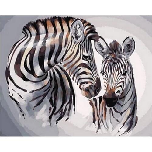 Frameless diy painting by numbers coloring by numbers for home decor wall decor canvas painting 4050cm zebra