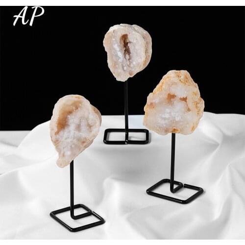 Natural Crystal Cave Primary Color Agate Cave Support Ornaments Energy Stone Degaussing Health Decoration