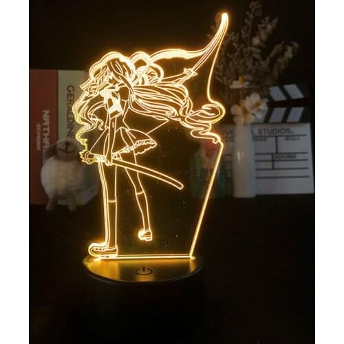 Blood C Saya Kisaragi Japanese Anime 3D Night Light Bluetooth Control for Bright Base Decor Colorful Table Teenager Present