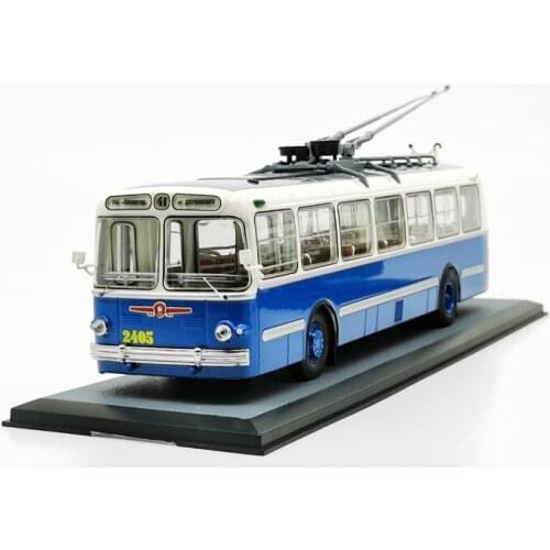 New 1:43 Classic For ZIU 5 Trolleybus Soviet Union Russia Bus Diecast Model Car Model Bus Gifts Collection Blue/Green Metal
