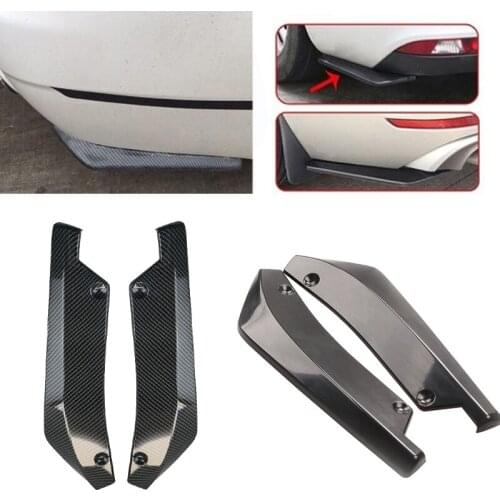 A Pair Universal Car Rear Bumper Lip Diffuser Splitter Canard Angle Side Skirt Extension Bumper Spoiler Decorative Protection