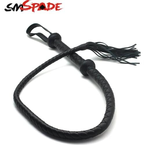 SMspade 120cm PU leather whip for adult sex game,braided leather bull whip,adult sex whip,spanking sex whip for couples
