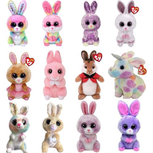 Ty Bunny Plush Stuffed Animals Doll Kawaii Pink Rabbit Soft Exquisite Cute Hot Selling Girl Heart Toys Birthday Gifts