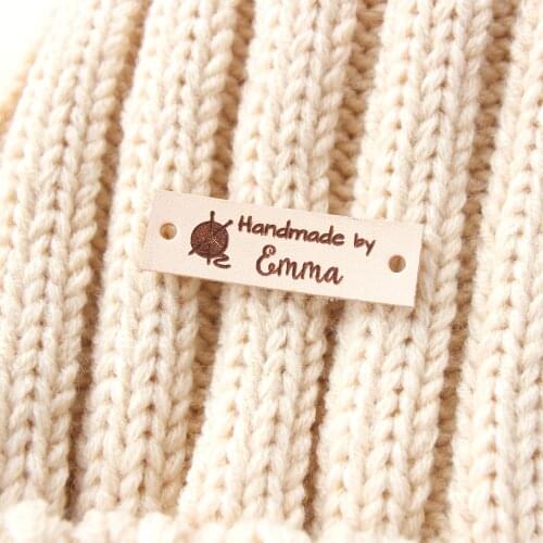Custom Labels, Personalized, Children Name, Leather Tags, personalized tags, knit labels, Custom Name, Handmade (PB1527)