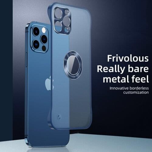 Luxury Shockproof Camera Lens Protection Matte Frameless Telephone Case For iPhone 12 Pro Max 11 Xr Cellphone Back Cover Fundas