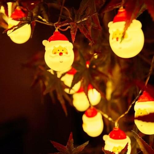 Christmas Decorative String Lights Santa Claus Christmas Snowman Indoor Outdoor Garden Lights Battery Powered Holiday Decoration