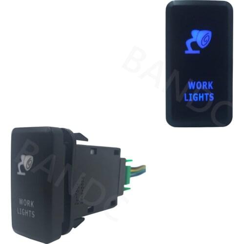 BLUE Led Lamp, WORK LIGHTS 3Amp 12V ON OFF SPST Push Button Switch with Jumper Wires for Toyota Landcruiser 79 Series New Model