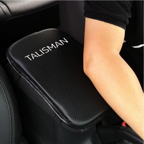 Carbon Fiber Texture Pu Leather Car Armrest Storage Protection Cushion For Renault Talisman