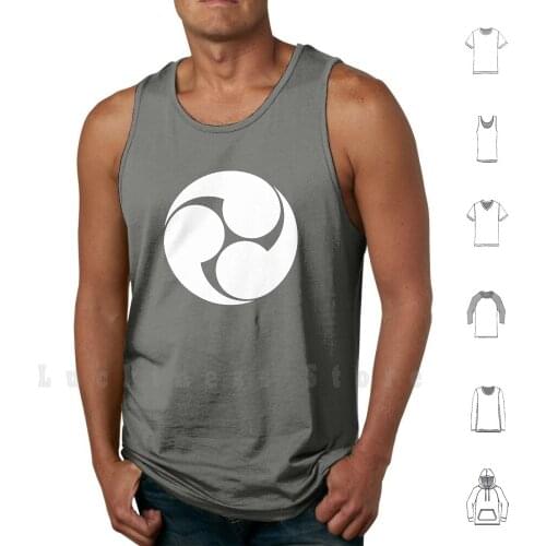 Tomoe , Japan , Japanese , Shinto Symbol , Plain & Simple , White On Black. tank tops vest sleeveless