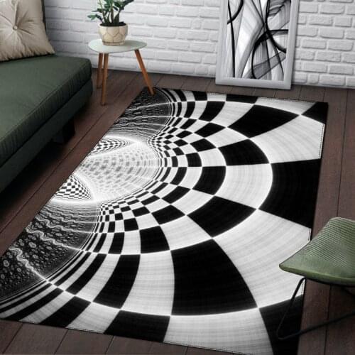3D Print Vortex Carpet Living room bedroom area rugs geometric style black white soft kids room rugs parlor floor mat home Decor