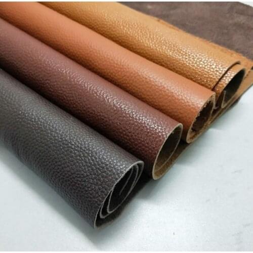 Cowhide First 30x30cm Lychee Pu Leather Faux embossed leather DIY Leather Craft for Belt Wallet Bag Shoes