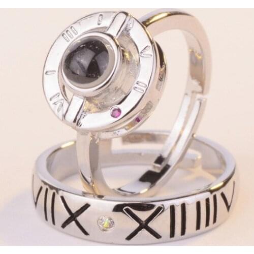 WYJZY Roman numeral ladies ring men and women couples ring classic couple jewelry anniversary surprise gift jewelry