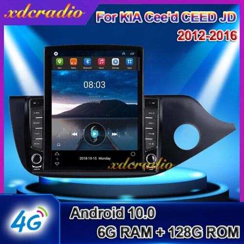 Xdcradio 10.4 inch Tesla Style Vertical Screen Android 10.0 Car Radio For KIA Cee'd CEED JD Automotivo Multimedia Navi2012-2016
