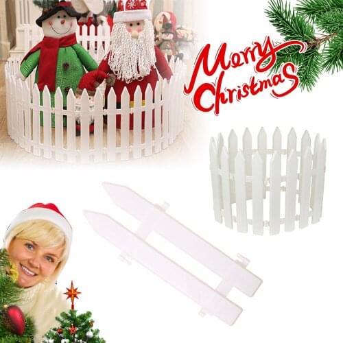 10pcs Decoractive Wooden Picket Fence Miniature Home Garden White Plastic Picket Fence Flexible Home Garden Xmas Tree Decoratio