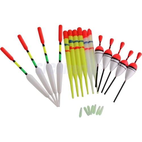 15 Pcs Fishing Floats Bobbers Kit Slip Drift Tube Indicator Freshwater Fishing Vertical Buoy Floats Set