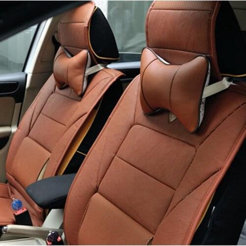 2pc artificial leather burrowing car headrest supplies neck massager car safety pillow for Volvo Citroen Peugeot