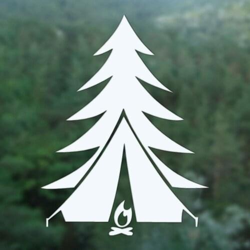 20cm Tree Tent Camping Life Car Sticker Waterproof Auto Decors on Car Body Bumper Rear Window Vinyl Decal