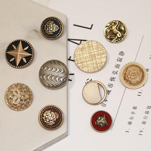 5pcs Metal Coat Buttons For Clothing Garment Sweaters Pants Coat Decorations Sewing Accessories Wholesale