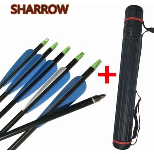 10Pcs 30" Archery Aluminium Arrows Spine 300 Replaceable Arrow Points With Arrow Quiver For Bow Hunting Shooting Accessories