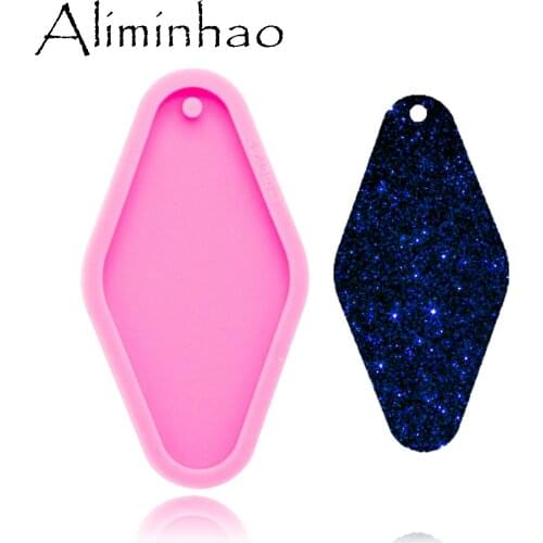 DY0297 Shiny silicone mold for Luggage bag Tag keychain mold resin crafts making DIY epoxy mould