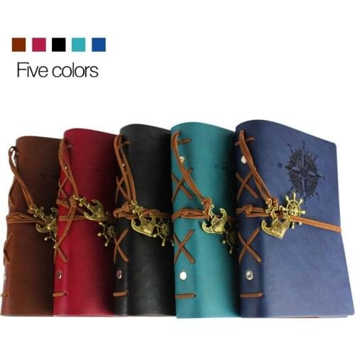 RuiZe faux Leather journal notebook travel book blank kraft paper spiral note book A6 traveler notebook vintage school diary