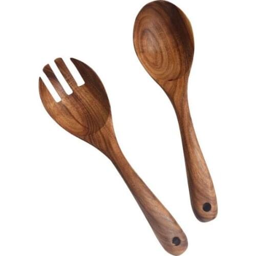 Large Wooden Fork Spoon Set, Kitchen Cooking Tools Fruit Vegetable Tools Salad Stirring Set Wood Kitchen Utensils SN1458