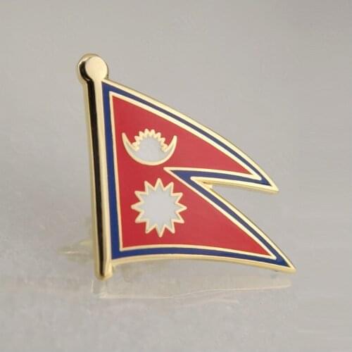 Soft Enamel Nepal Flag Lapel Pins