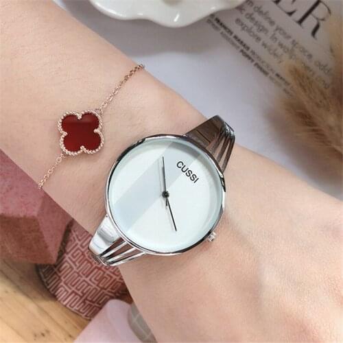Cussi Womens Bracelet Watch Silver Top Brand Luxury Ladies Watches Fashion Quartz Wristwatch Relogio Feminino Reloj Mujer Clock