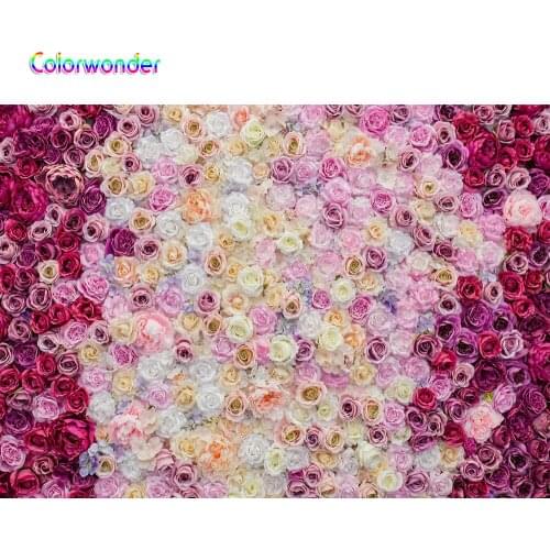 Flower Sea Photographic Background Pink Red Rose with Other Colorful Flowers Bridal Backdrops for Wedding Party Baby Shower Prop