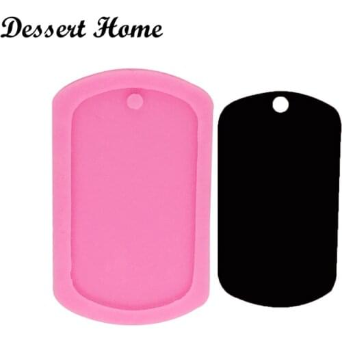 DY0054 DIY epoxy resin molds 4.9cm*2.7cm Dog tag label mold for keychains jewelry
