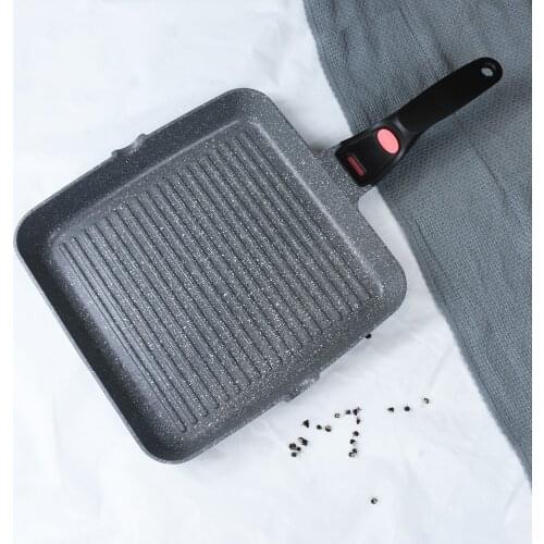 Kitchen No Oil-smoke Use Grill Pan with Marble Coating for Gas Induction Cooker Cookware Frying Pan Cooking Pot Pans Frying Set