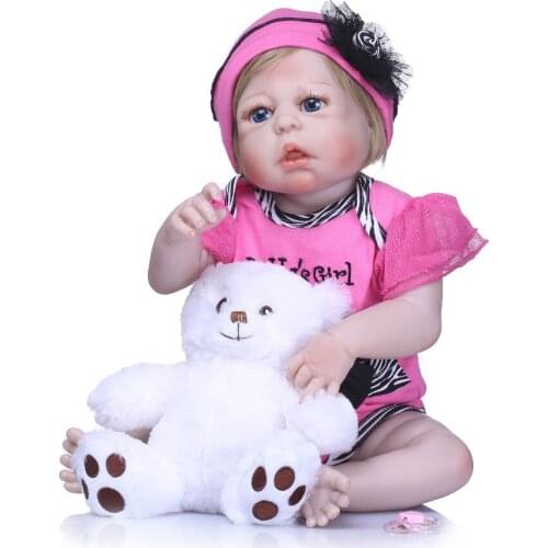 NPK bebes reborn 55cm girl body boneca doll full silicone completa Toys reborn babies doll birthday gift toys for kids