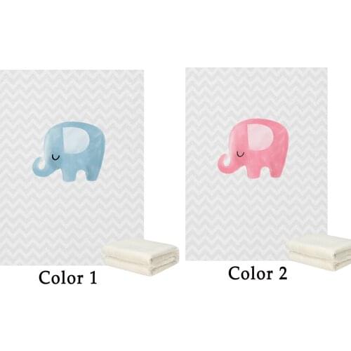 LVYZIHO Personalized Stripe Pink Elephant Blue Elephant Baby Boy/Girl Blanket - 30x40 / 48x60 / 60x80 Inches - Fleece Blanket