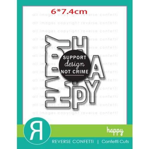English letter HAPPY Metal cutting dies 2021 new diy molds Scrapbooking Paper Making die cuts crafts slimeline dies