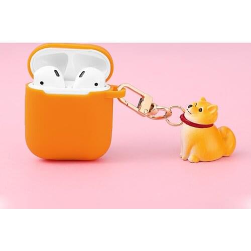 Cartoon Funny Dog Key Ring Protective Cover For Apple AirPods Case Silicone Earphone Cases For Air Pods Charging Box Cover Cute