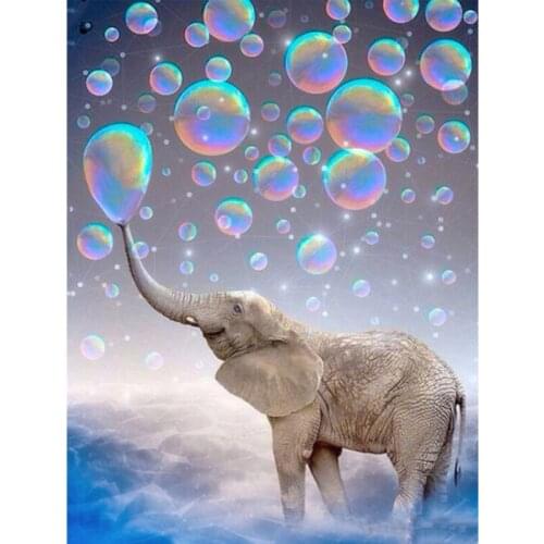 Painting By Numbers DIY Dropshipping 40x50CM DIY Bubble Elephant Animal Canvas Wedding Decoration Art picture Gift Minimalis