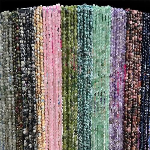 Natural Bright Quality 4mm 6mmNatural Rhodolite Garnet Faceted Loose Round Flat Amazonite Sodalite Selected Beads 38cm Strand