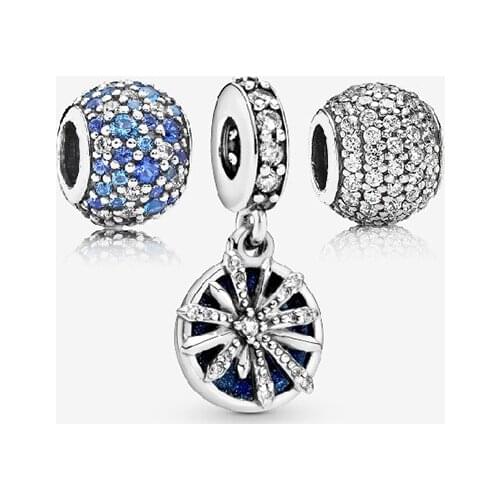 2020 New Fashion Fireworks White And Blue Pave Crystal Bracelet Charm, Exquisite Jewelry For Wifes Engagement Anniversary Gift