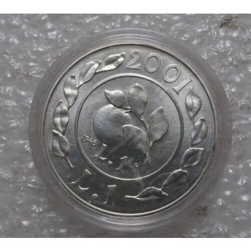 Real Rare Silver Original Coin Collection 2001 Italy 1 Lira Commemorative Silver Coin History of Lira